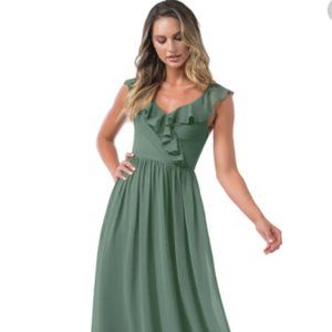 Azazie Gale A-Line Princess Bridesmaids Dress - Eucalyptus